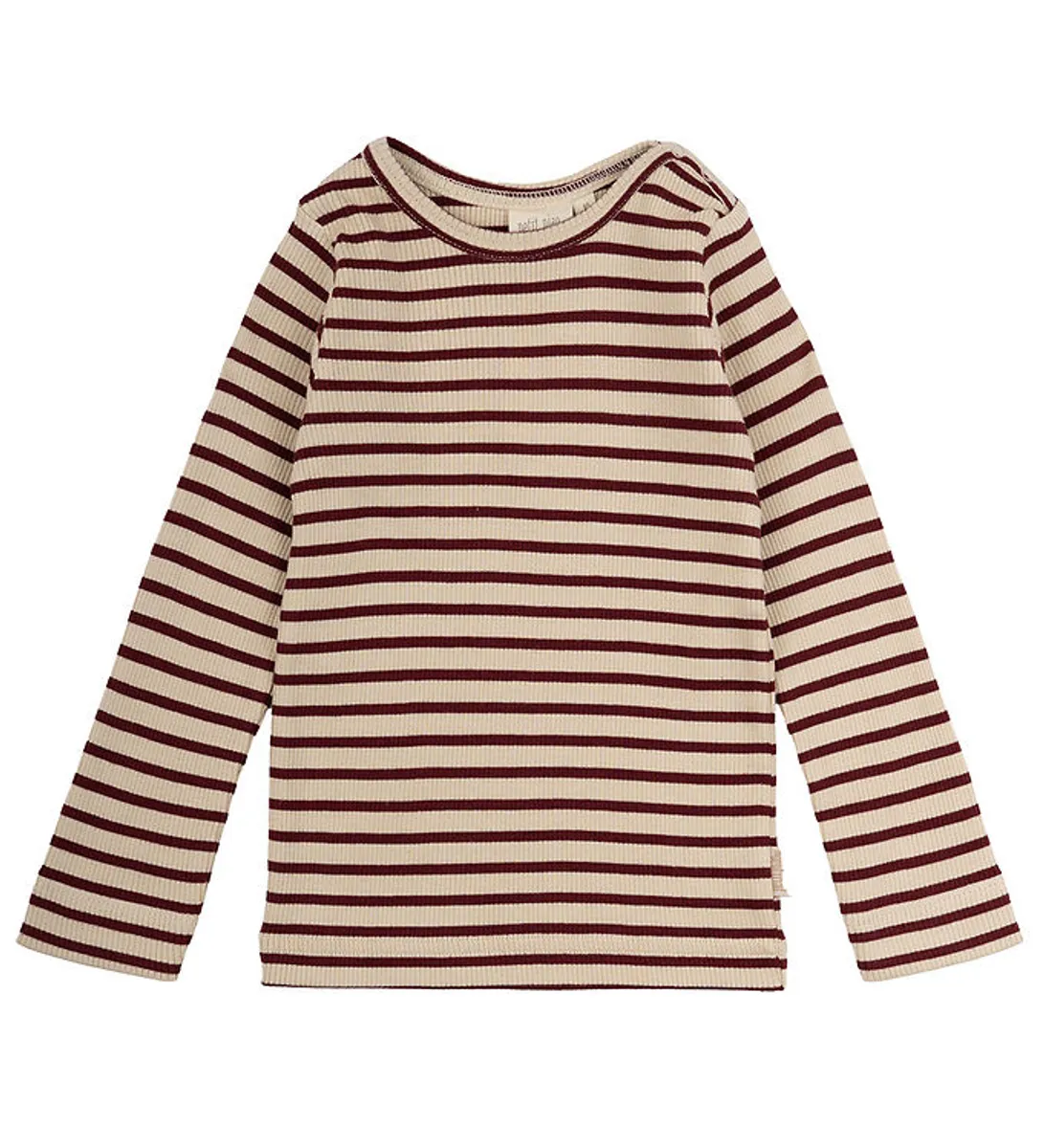 Petit Piao Bluse - Rib - Modal - Dark Cherry/Dark Off White