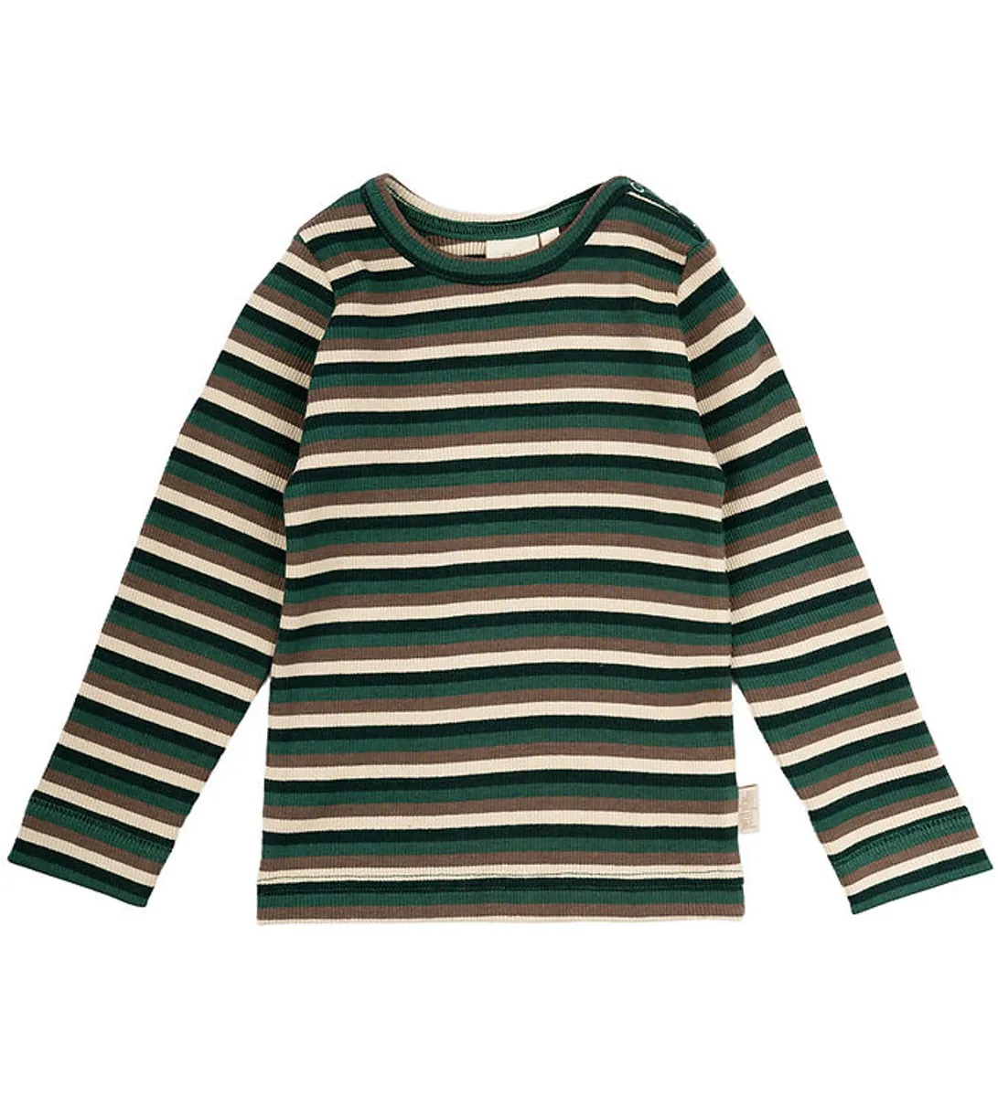 Petit Piao Bluse - Rib - Modal - Emeralda Green Multi Stripe