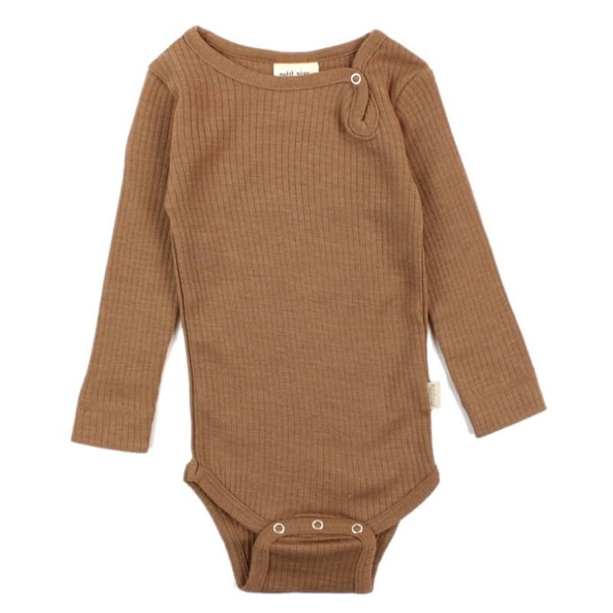 Petit Piao - Body L/S Merino Wool Plain - Latte - 62