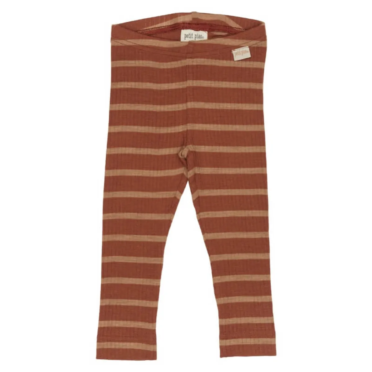 Petit Piao - Leggings Merino Wool Striped - Rust/Cream - 68