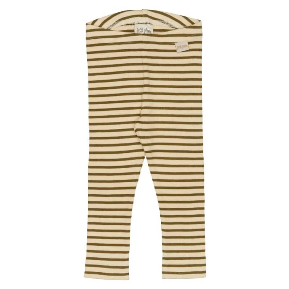 Petit Piao - Leggings Modal Striped - Leaves/Cream - 86