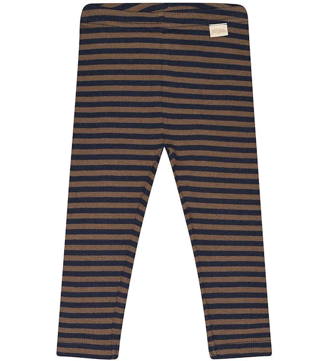 Petit Piao Leggings - Rib - Modal - Chocolate Brown/Indigo Plum