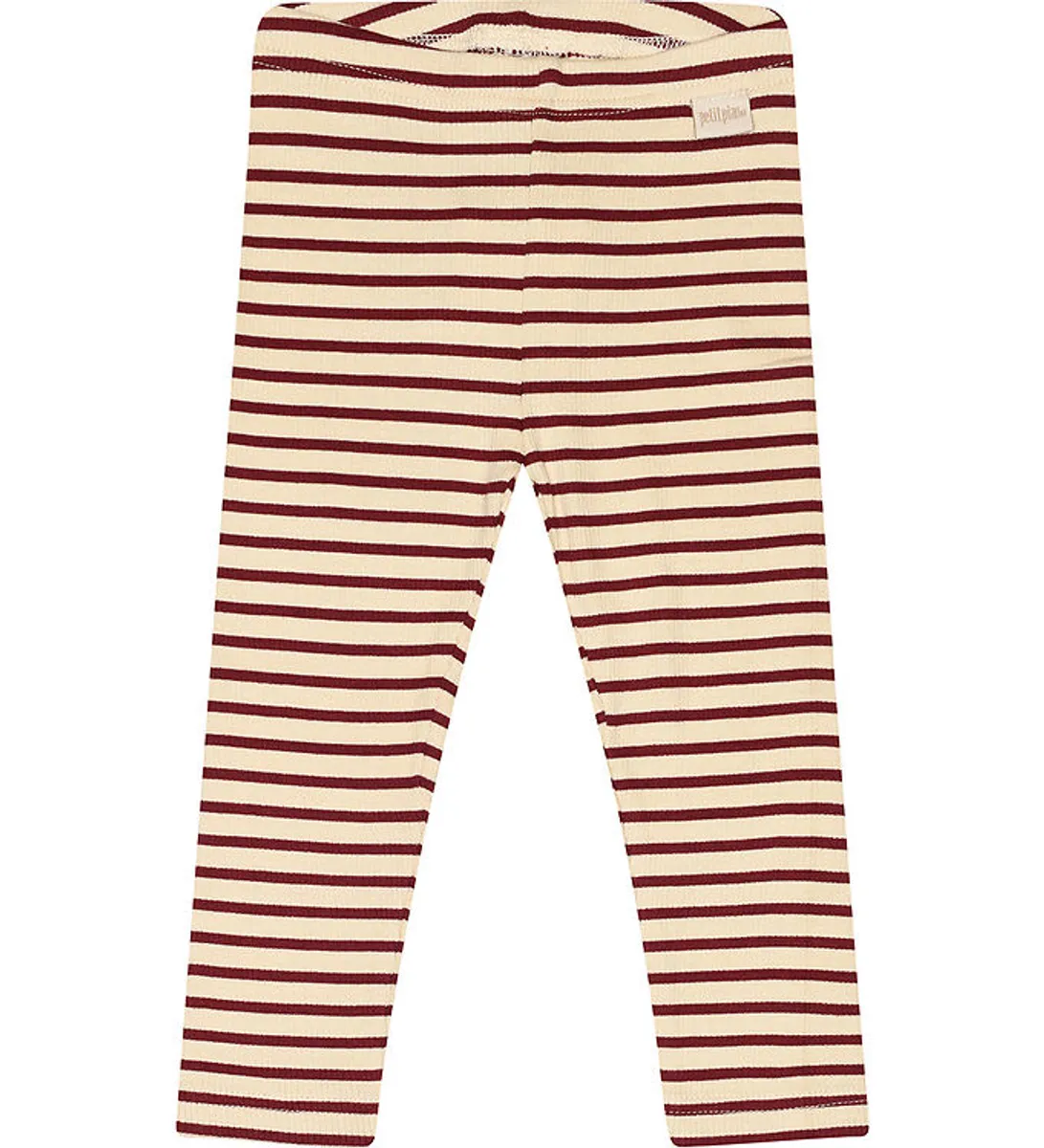 Petit Piao Leggings - Rib - Modal - Dark Cherry/Dark Off White