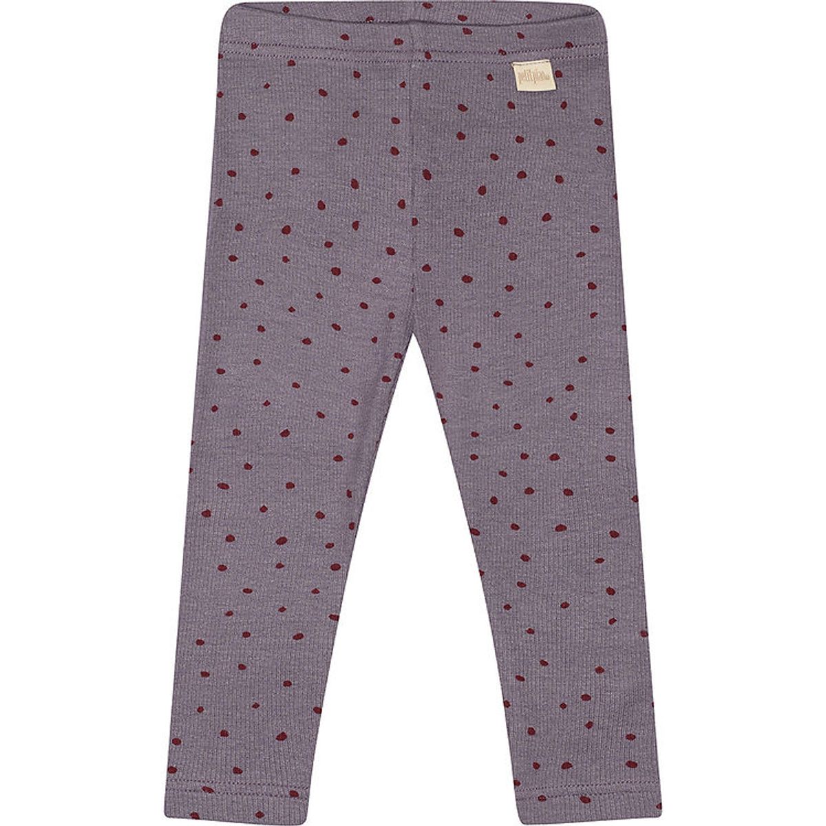 Petit Piao Leggings - Rib - Modal - Dusty Violet Dot