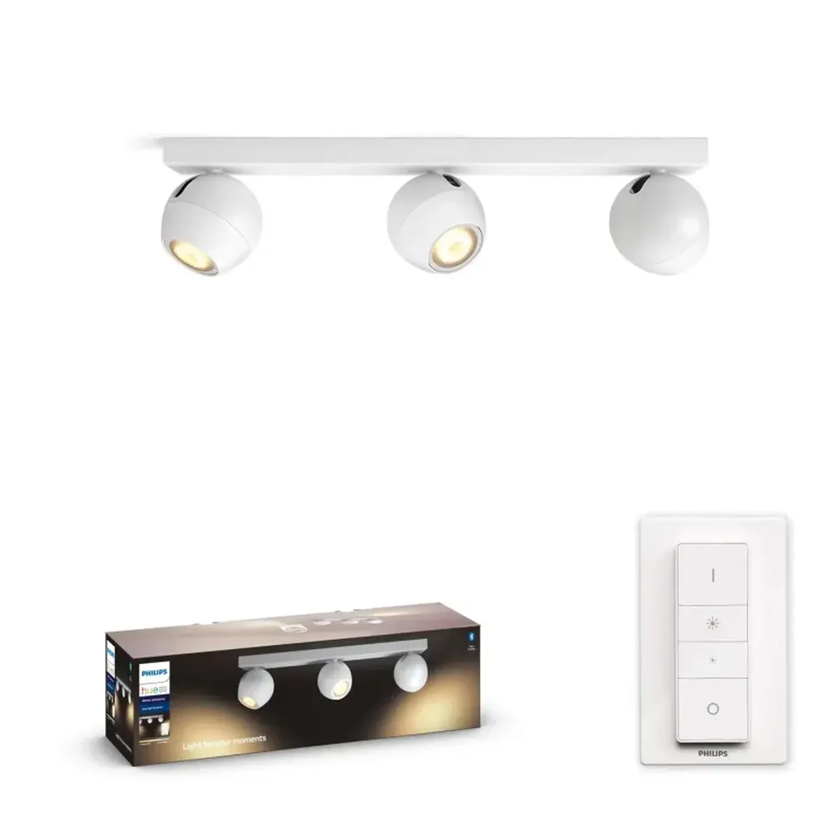 Philips Hue Buckram med tre spots - Bluetooth - 8718696175651