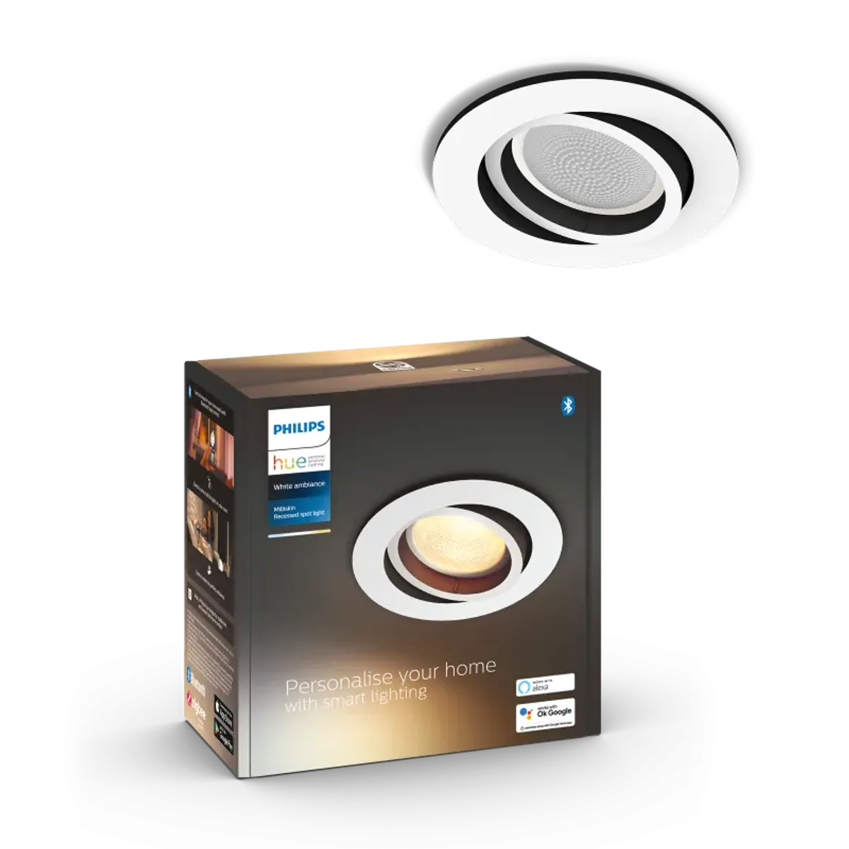 Philips Hue Milliskin Hue recessed R. Hvid 1x5W - 929003047101