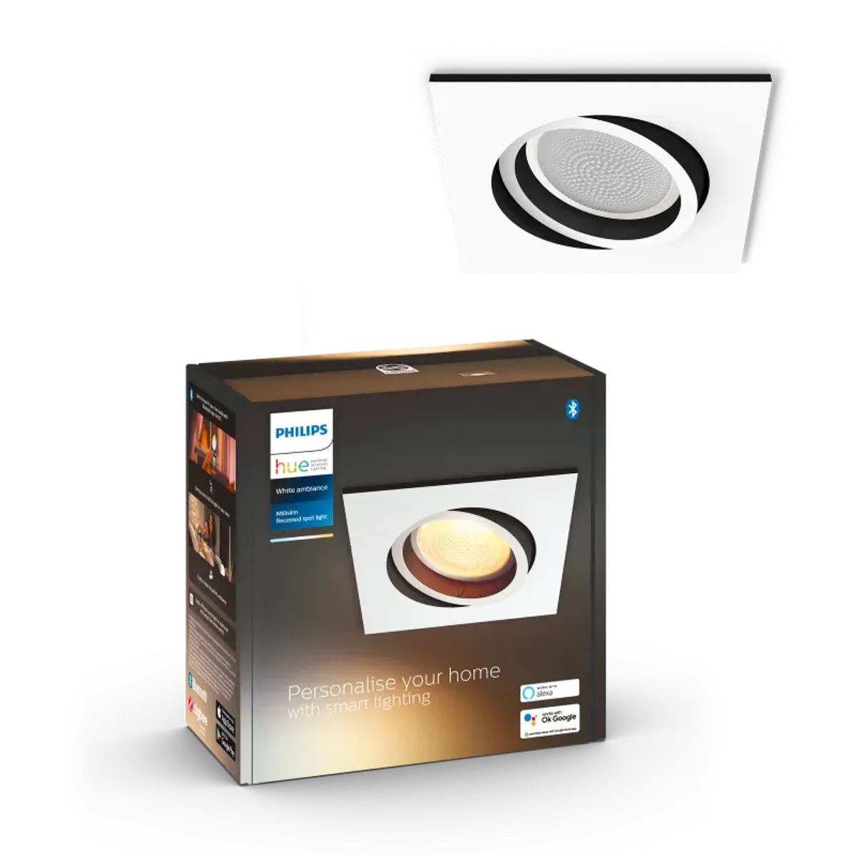 Philips Hue Milliskin Hue recessed S. Hvid 1x5W - 929003047301