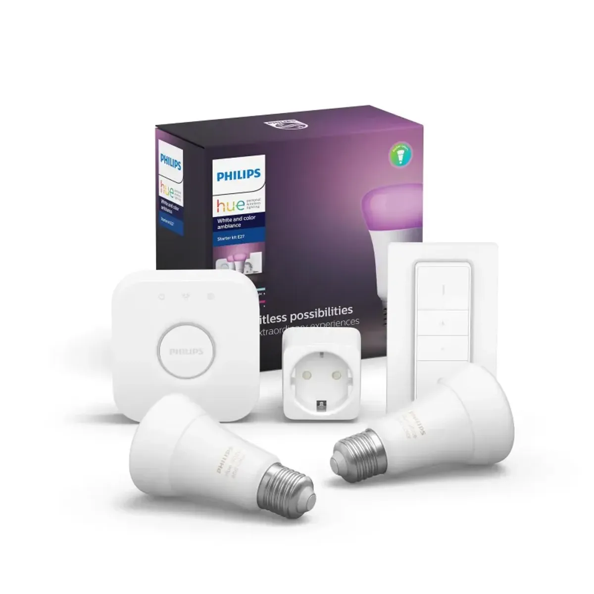 Philips Hue Starterkit 2 Pærer E27 White Color Ambience