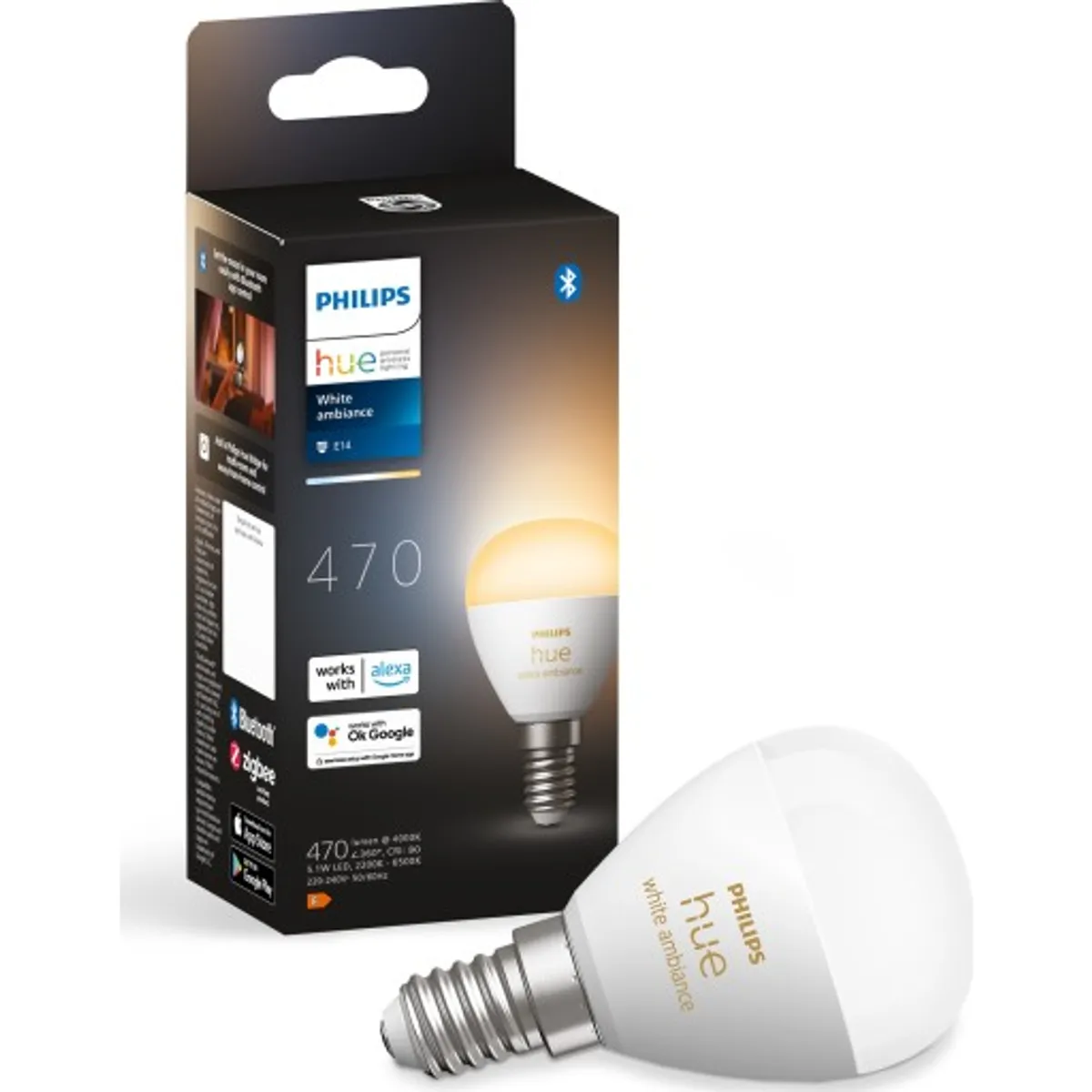 Philips Hue White Ambiance E14 kronepære, 1-pak