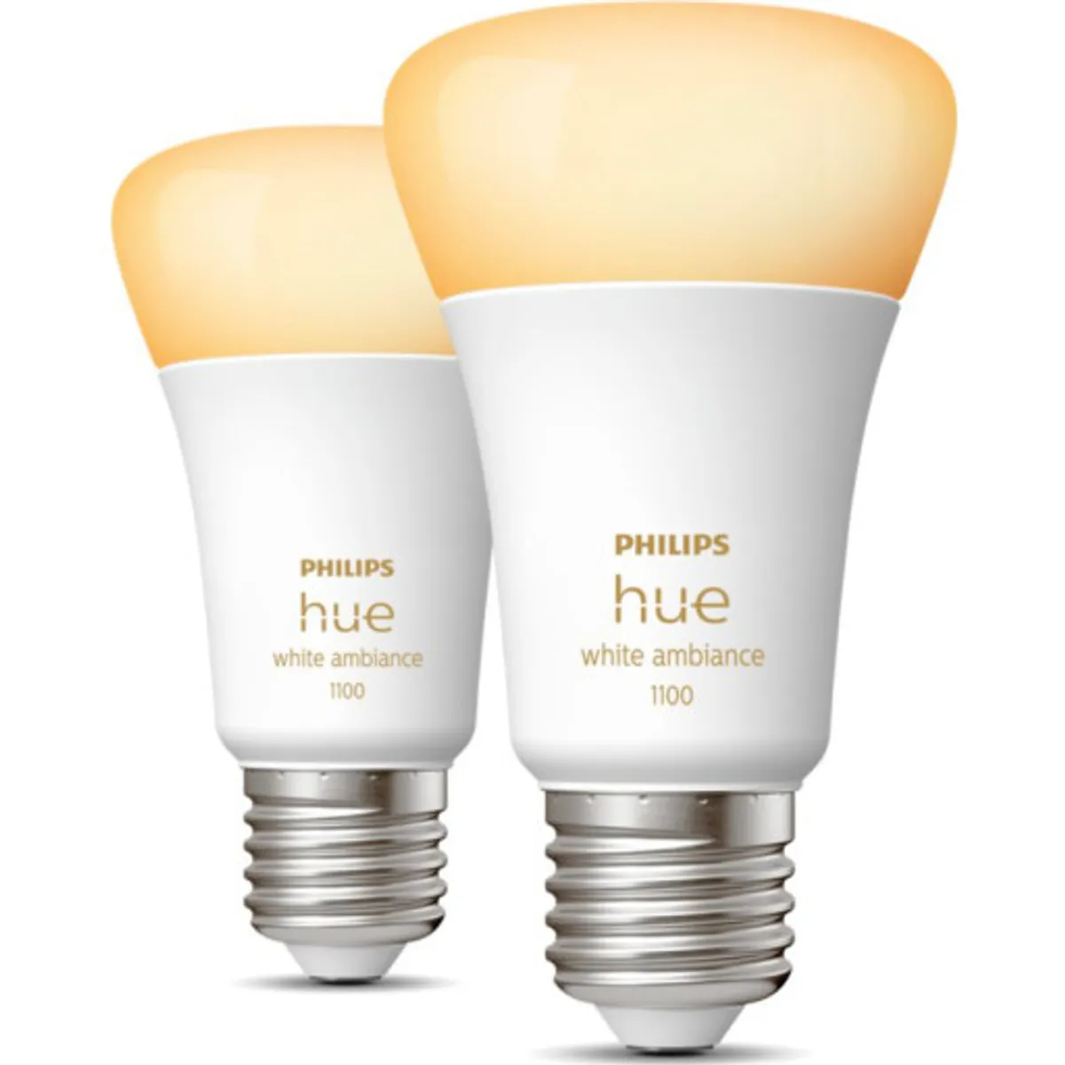 Philips Hue White Ambiance E27 standardpære, 2-pak, 75W