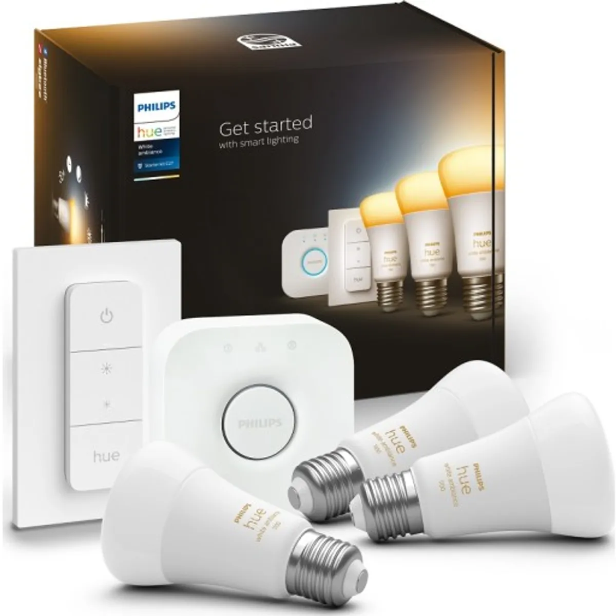 Philips Hue White Ambiance E27 standardpære, starter kit, 75W