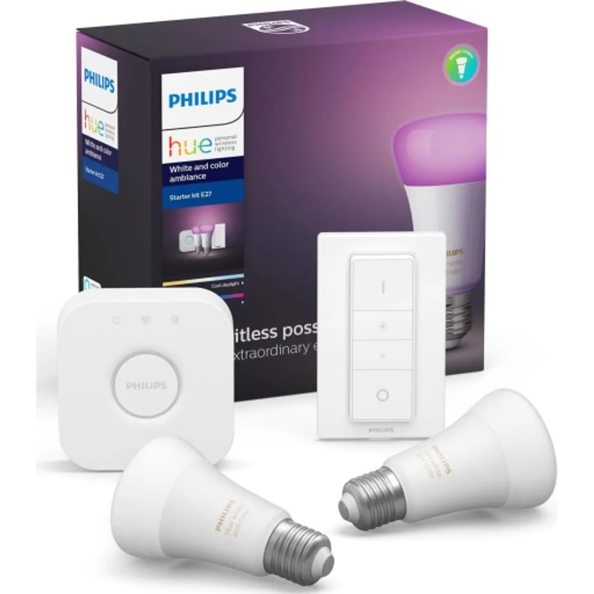 Philips Hue White Color Ambiance E27 standardpære, starter kit