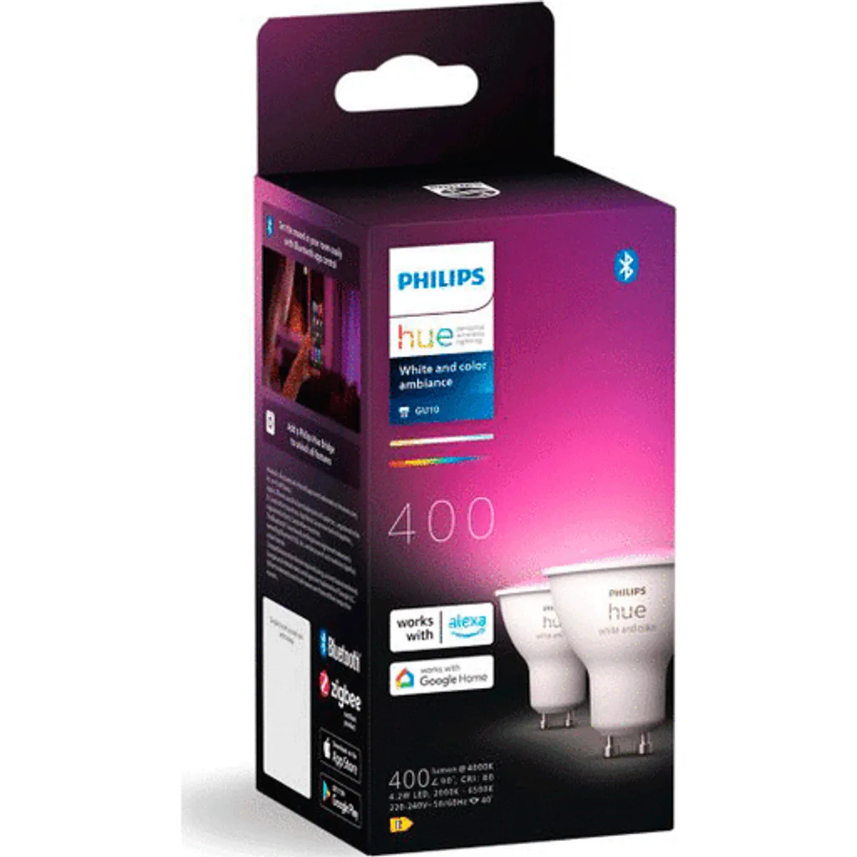 Philips Hue White Color Ambiance GU10 spotpære, 2-pak