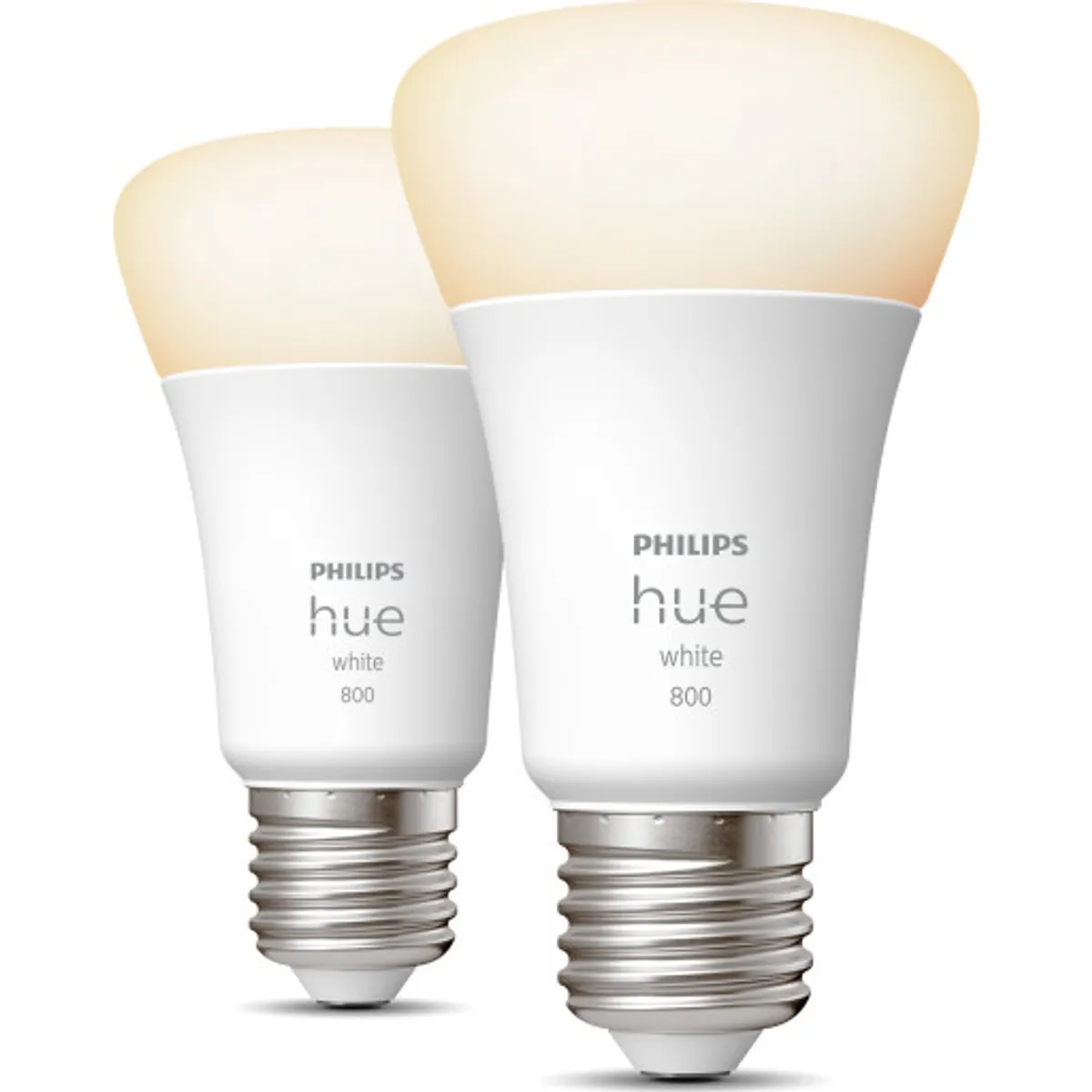 Philips Hue White E27 standardpære, 2-pak, 9W