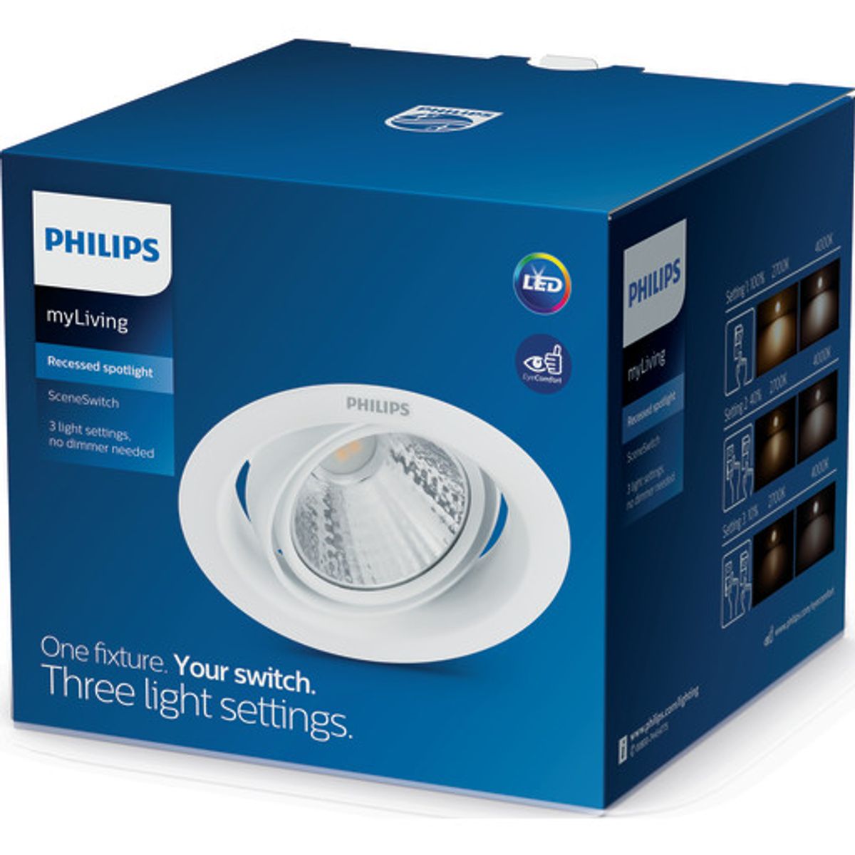 Philips myLiving Pomeron indbygningsspot, 3W