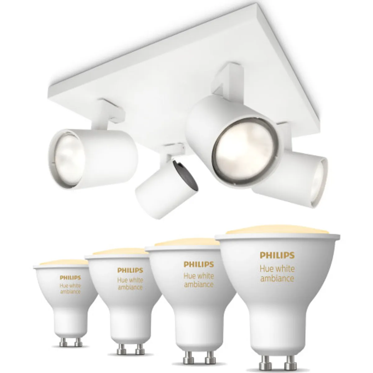 Philips Runner spotlampe, 4 spots, Hue White Ambiance pærer