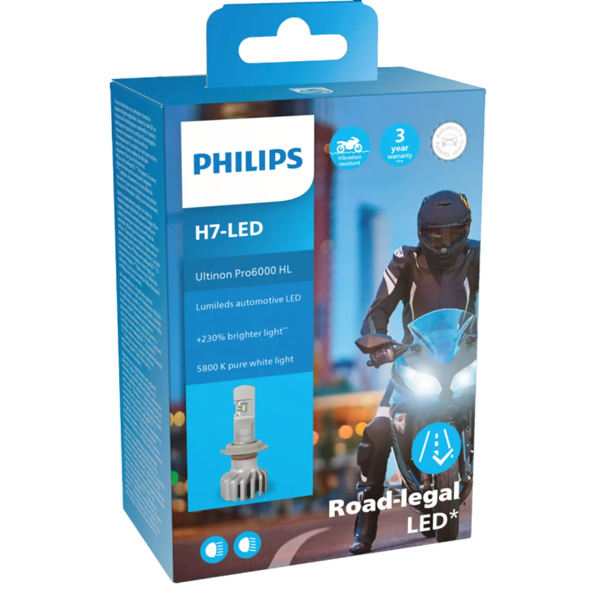 Philips Ultinon Pro6000 HL H7 LED +230% mere lys (1 stk.)