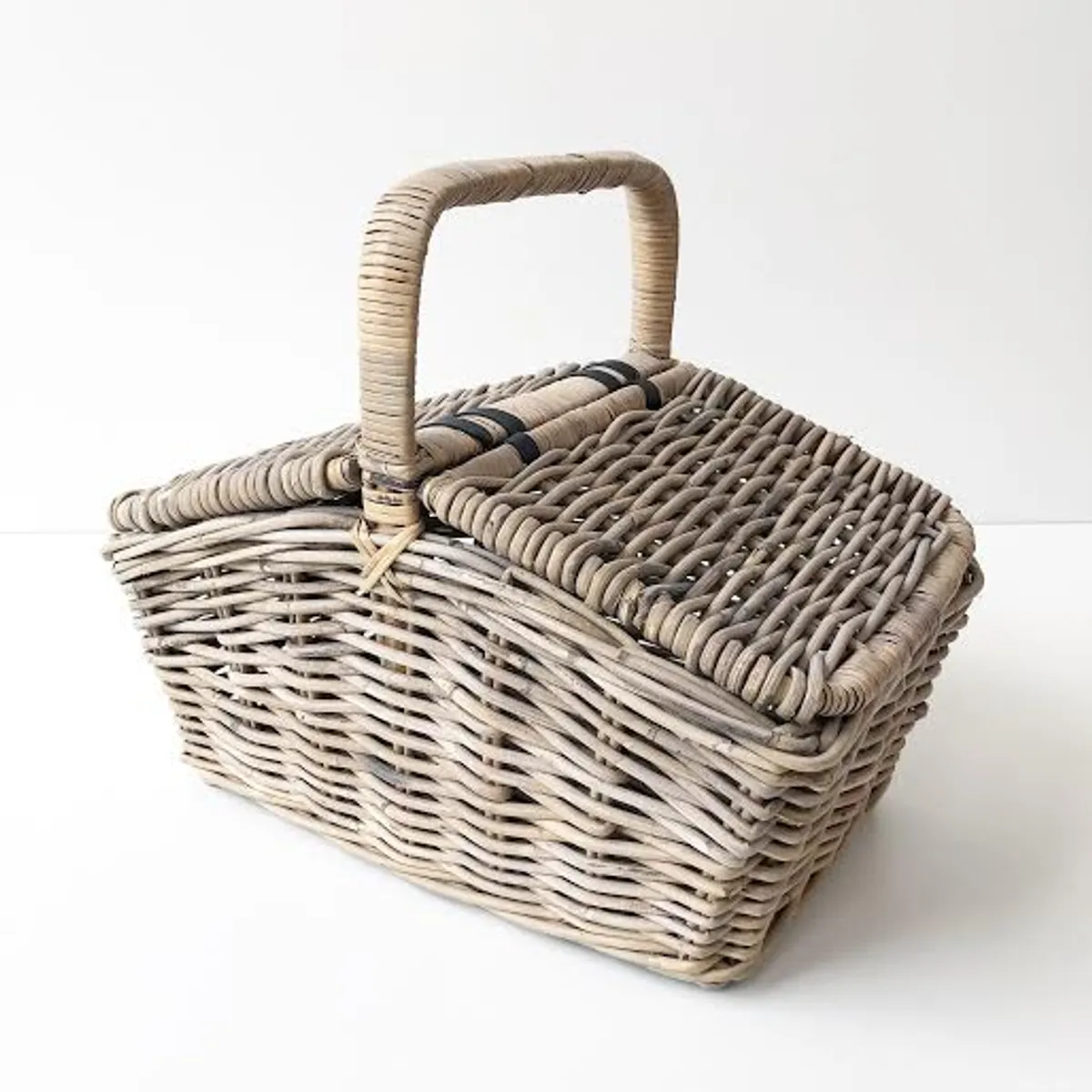 Picnickurv med låg | Kubu rattan | 46x35xH27 cm