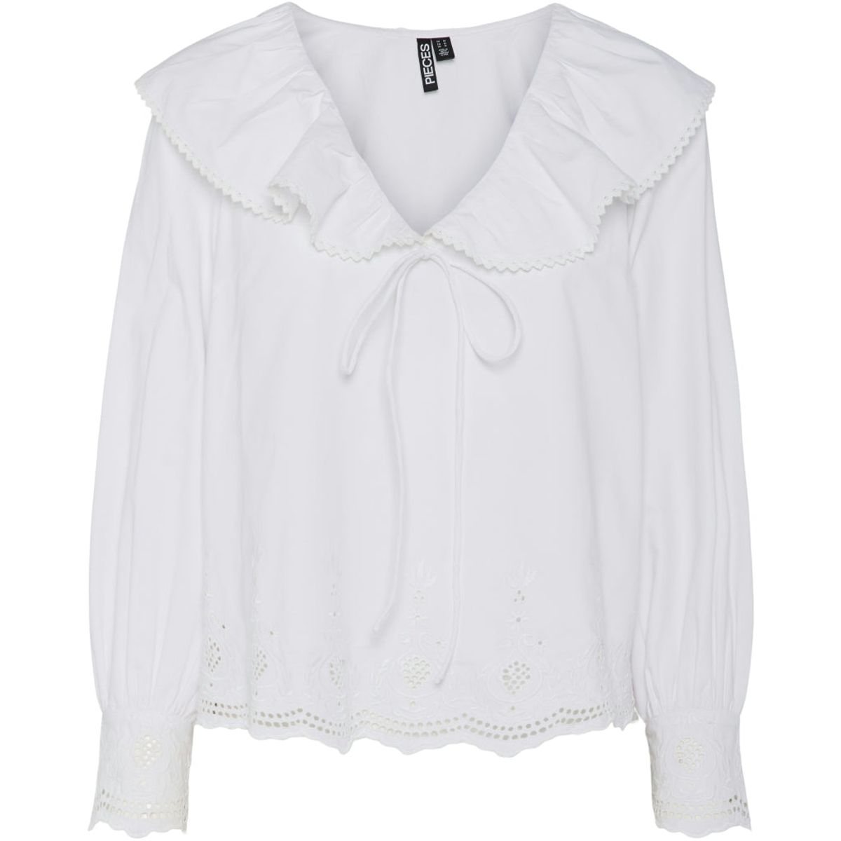 PIECES dame bluse PCANNABELLE - Bright White Bright White embroidery