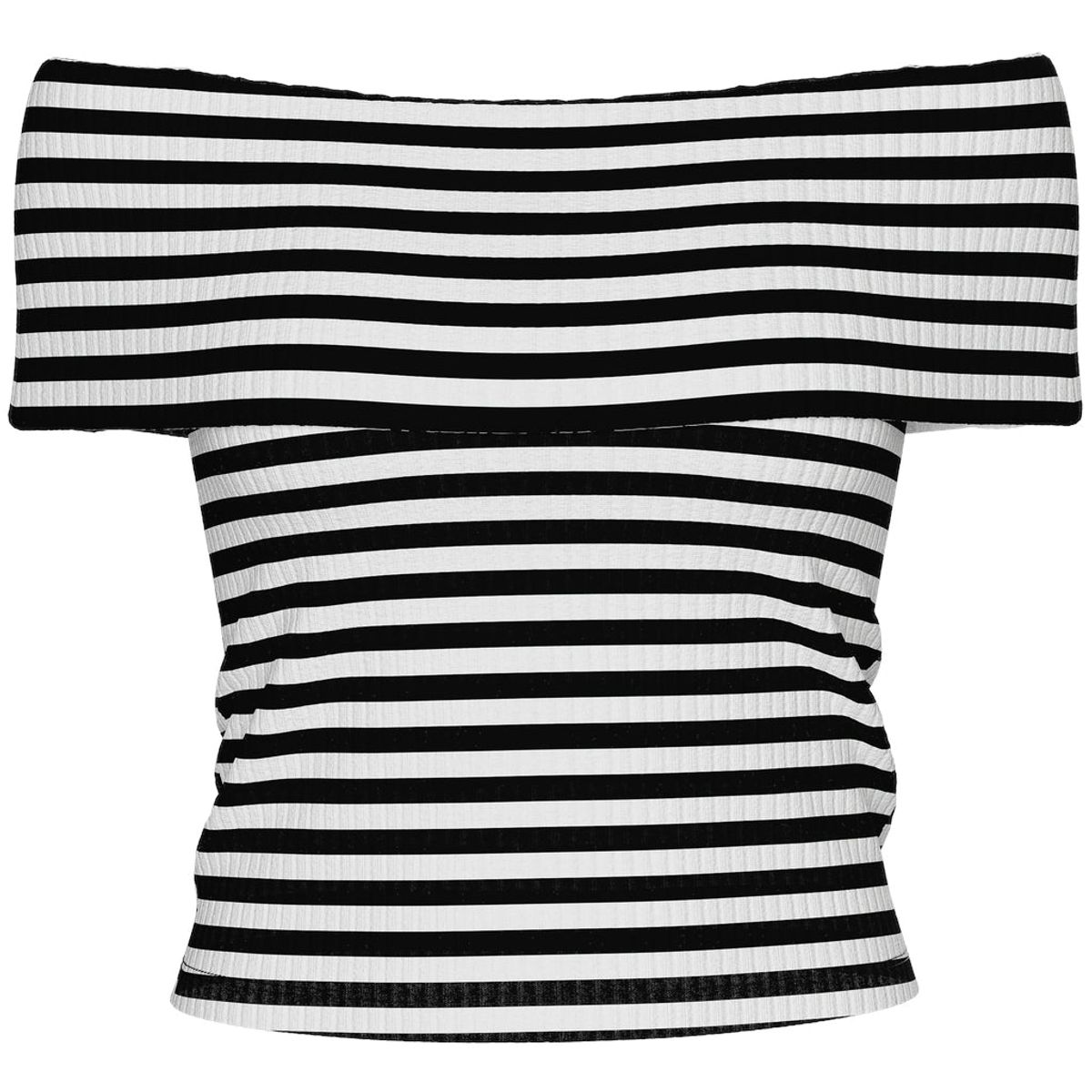 PIECES dame top PCLAYA - Black White Stripes