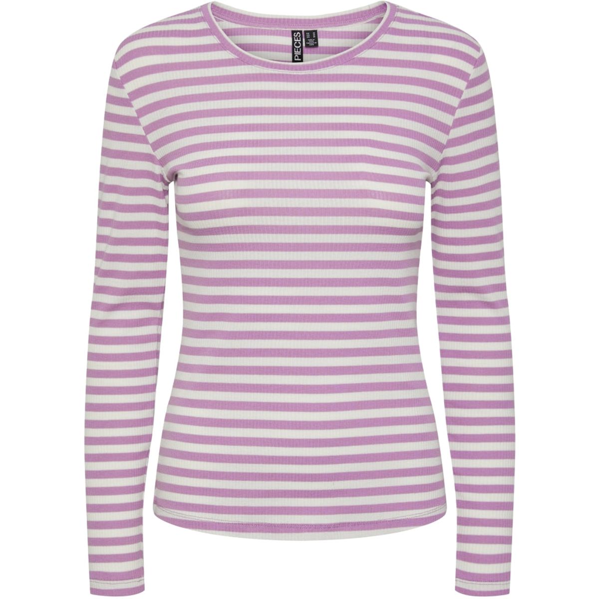 Pieces dame top PCRUKA - Pastel Lavender Stripes CLOUD DANCER