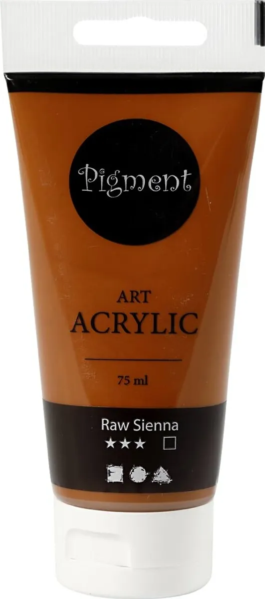 Pigment Art Akrylmaling - Halvblank - Dækkende - Raw Sienna - 75 Ml