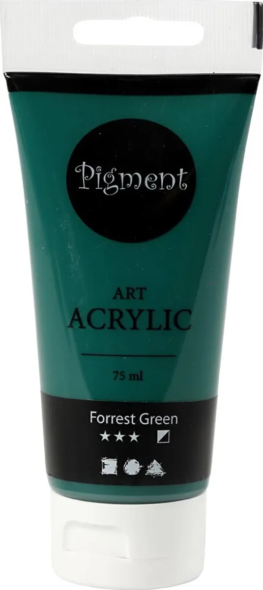 Pigment Art Akrylmaling - Halvblank - Halvdækkende - Forrest Green - 75 Ml