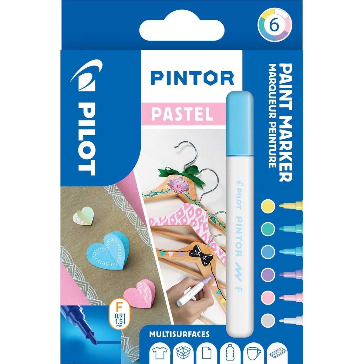 Pilot - Pintor Marker Fine Pastel Mix 6 Farver (fin Tip)