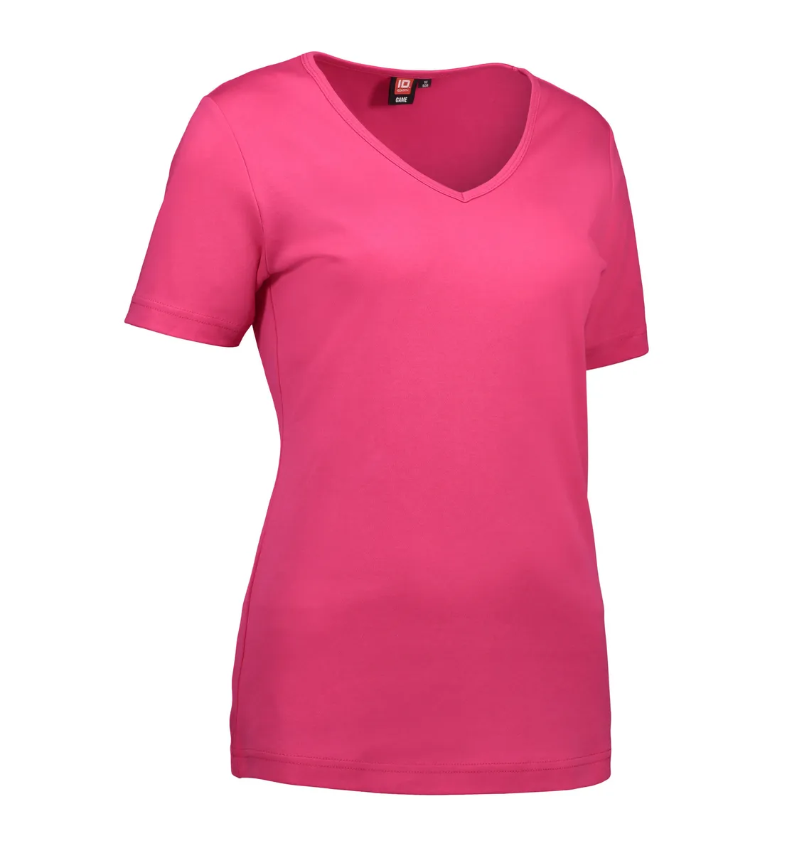 Pink dame t-shirt med v-hals - XL