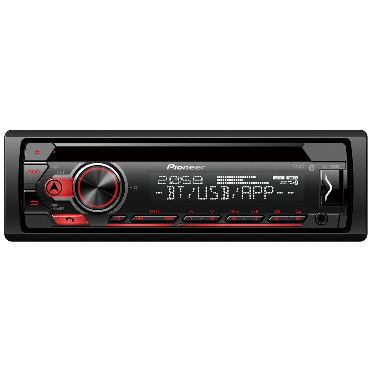 Pioneer DEH-S320BT 1-DIN Bilstereo m. Bluetooth