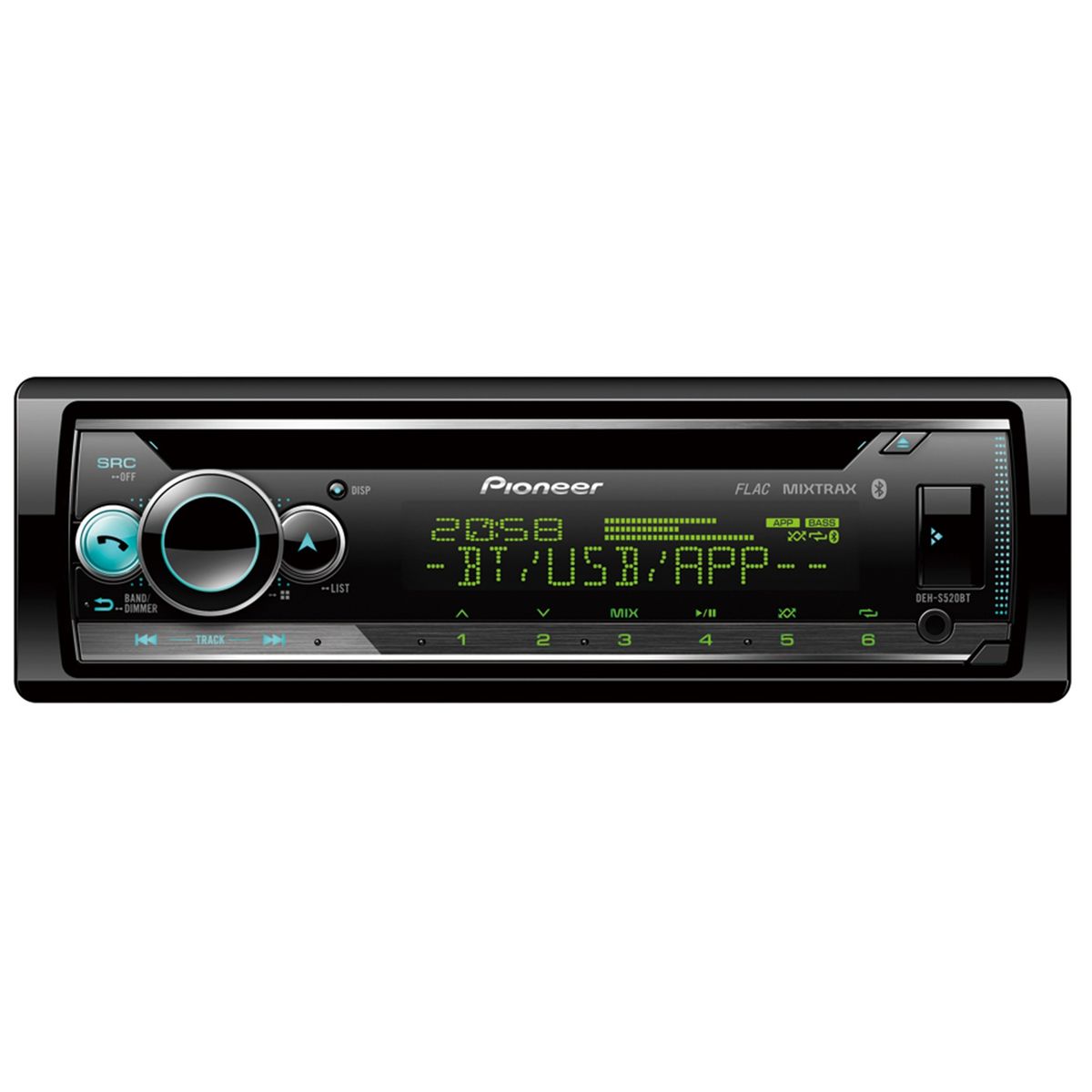 Pioneer DEH-S520BT 1-DIN Bilstereo m. CD, Bluetooth og Spotify