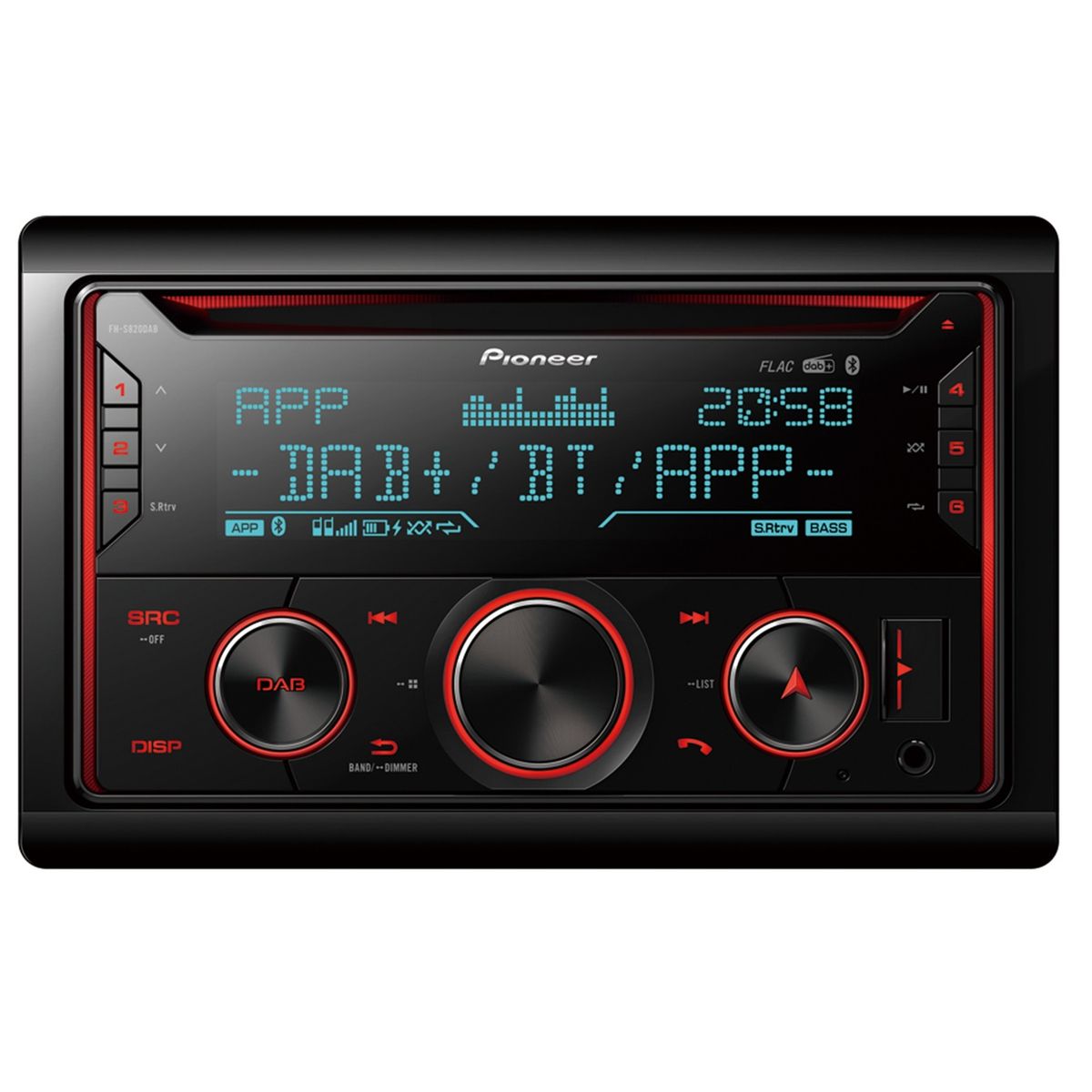 Pioneer FH-S820DAB 2-DIN Bilstereo m. DAB og Bluetooth