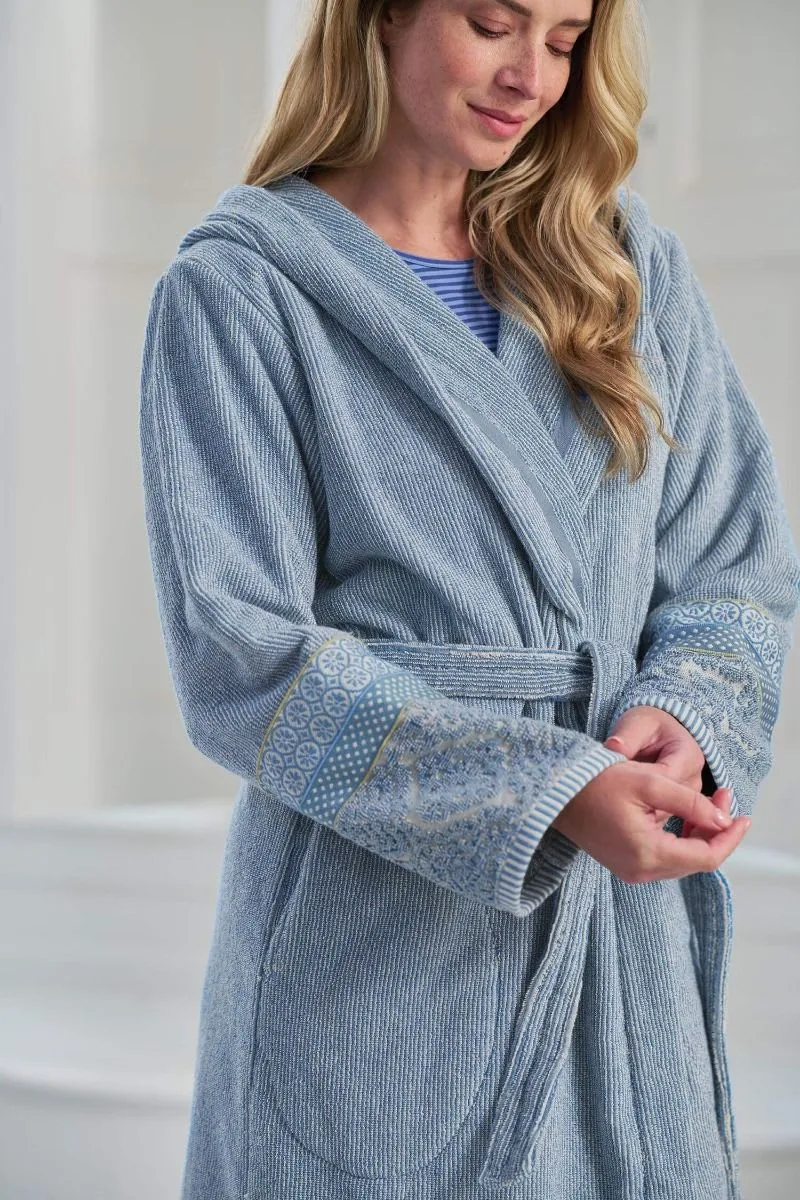 PIP Soft Zellige Bathrobe Blue Grey M