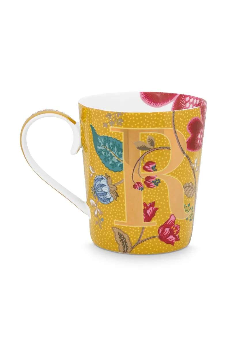 PIP STUDIO Alfabet kop Blushing Birds Yellow "R" 350ML