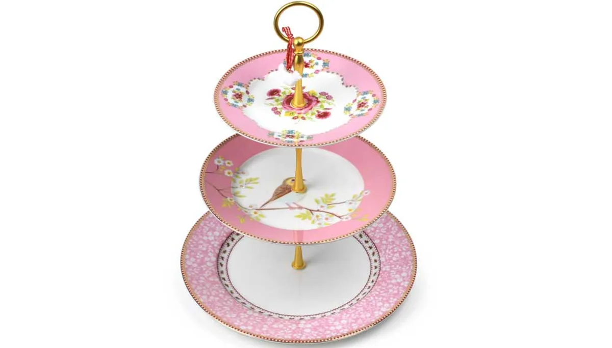 Pip studio Floral Porcelæn Kageopsats i 3 Etager Pink