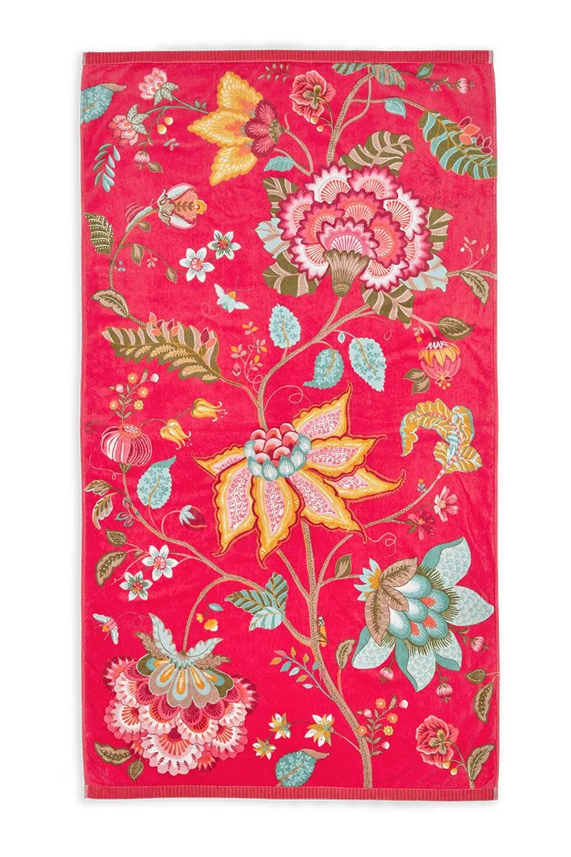 Pip Studio Flowers beachtowel Red