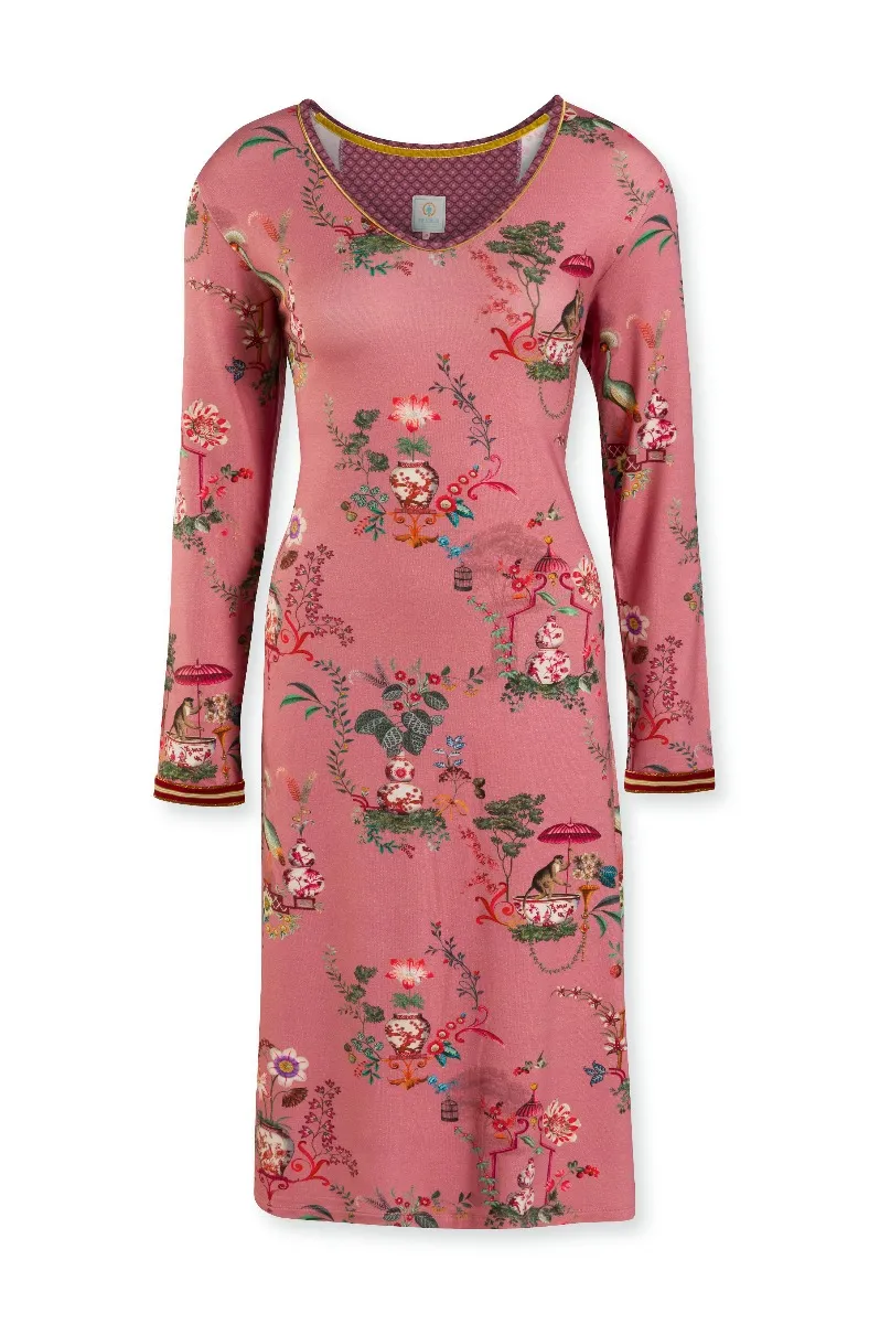 Pip Studio Night Dress Long Sleeve Chinese Porcelain Pink-Medium