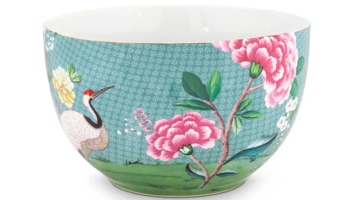 Pip studio Porcelæn Blushing Birds Stor Skål blue - Ø 23 cm