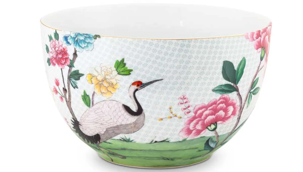 Pip studio Porcelæn Blushing Birds Stor Skål hvid - Ø 23 cm