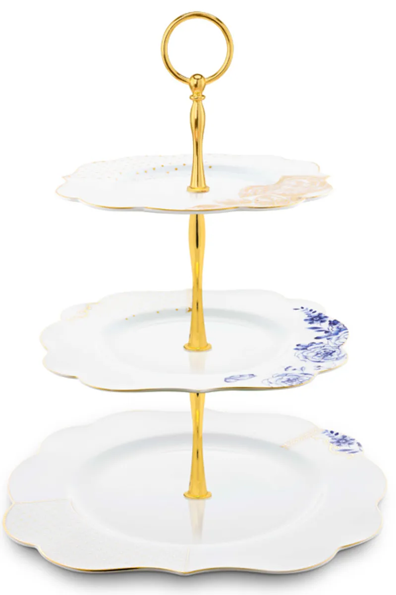 Pip studio Porcelæn Royal White Kageopsats i 3 Etager