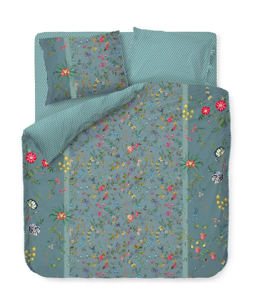 Pip Studio sengetøj til dobbeltdyne Petit Fleurs Blue -200 x 200 + 2 stk. 60 x 63