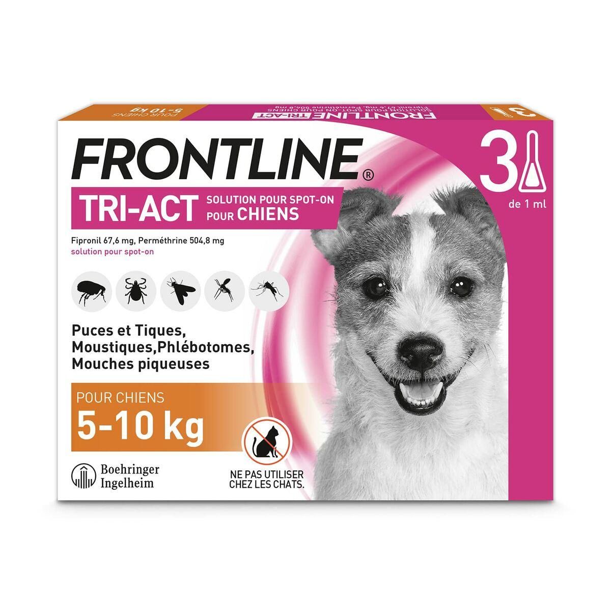 Pipette til hunde Frontline 5-10 Kg 3 enheder