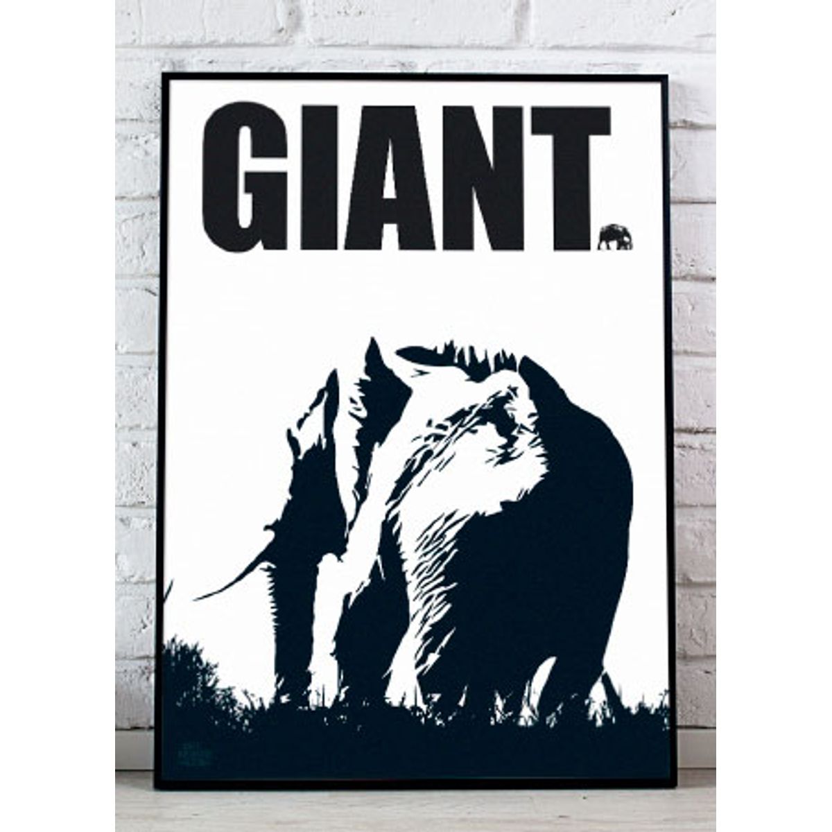 Plakat med elefant - 21 x 29,7 (A4) Kr. 199,-