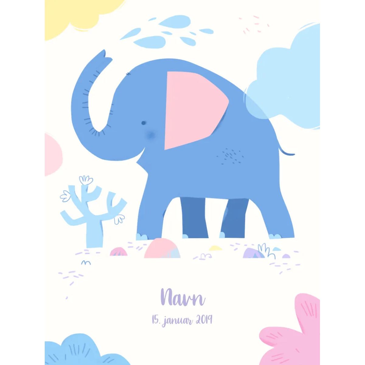 Plakat med Elefant | Min Bedste Bog