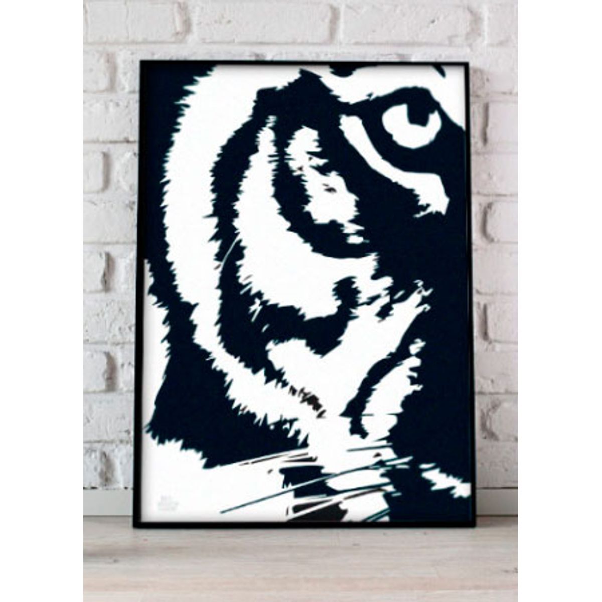 Plakat med tigeransigt - 21 x 29,7 (A4) Kr. 199,-