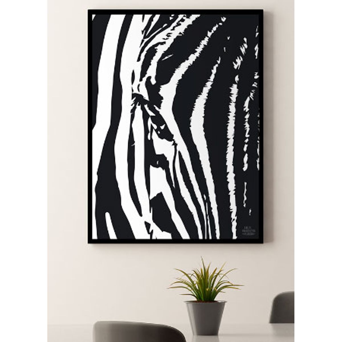 Plakat med Zebra - 21 x 29,7 (A4) Kr. 199,-