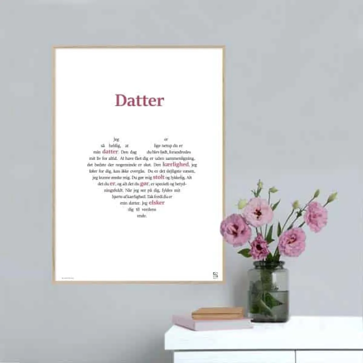 Plakat som hylder din datter - 15 x 21 cm / XS / lodret