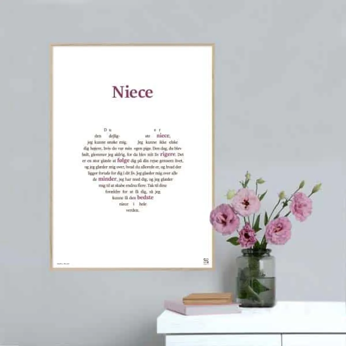 Plakat som hylder din niece - 50 x 70 cm / XL / lodret