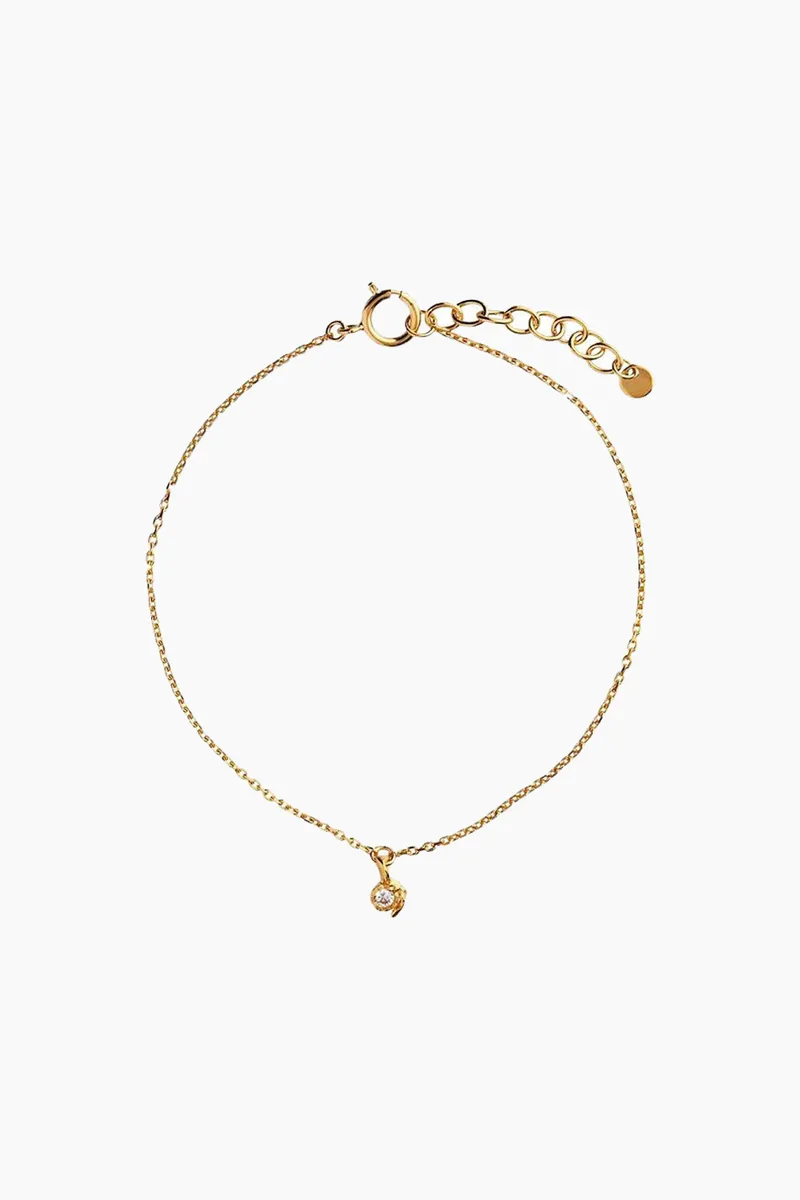 Planbørnefonden Petit Flow Bracelet With Chain And Stone - Gold - Stine A - Guld One Size