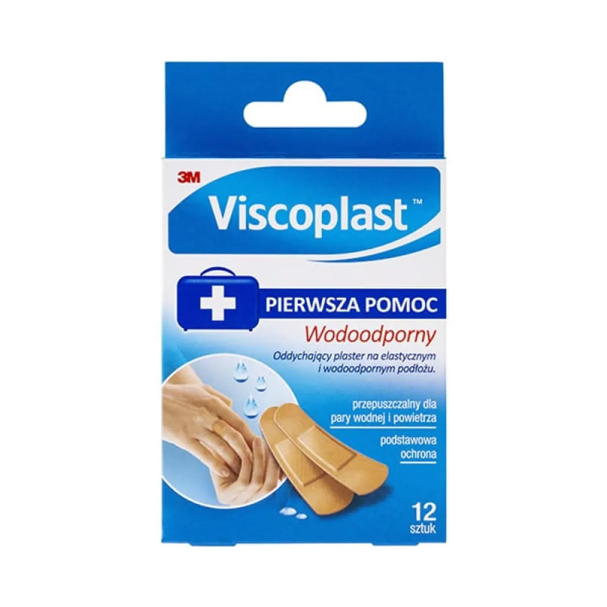 Plaster 12 stk vandtætte plastre i to størrelser: 72 x 25 mm og 72 x 19 mm